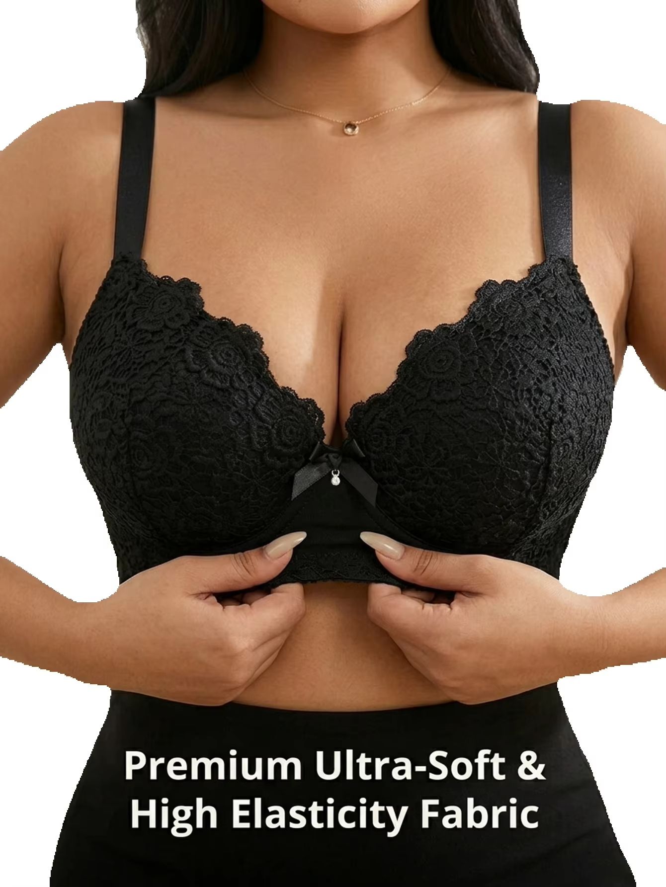 Underwire Bra Padded - Women Plus Size Floral Push Up
