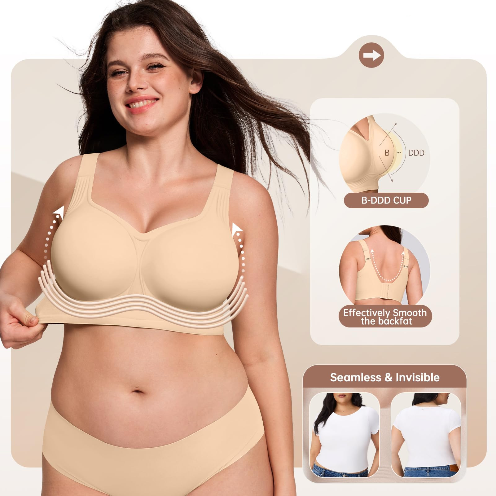Plus Size Wireless Bra for Wom - Full Coverage Bra review and price