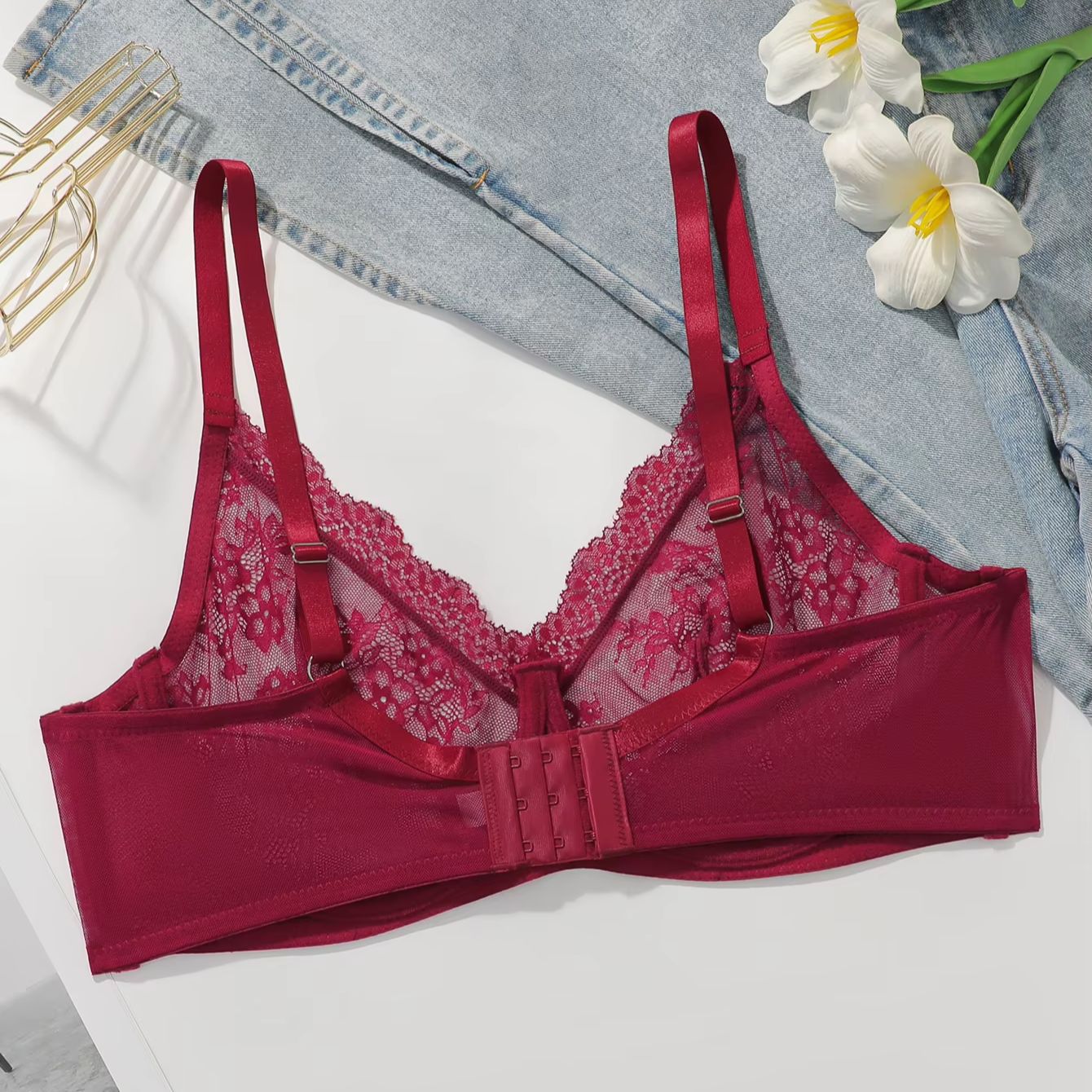 Women Plus Size Red Lace Sheer - Sheer Bra Lace review and price